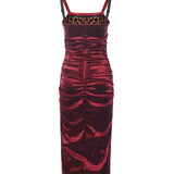 Abito drappeggiato in raso stretch F6TYJT FURADR2723 DOLCE & GABBANA 