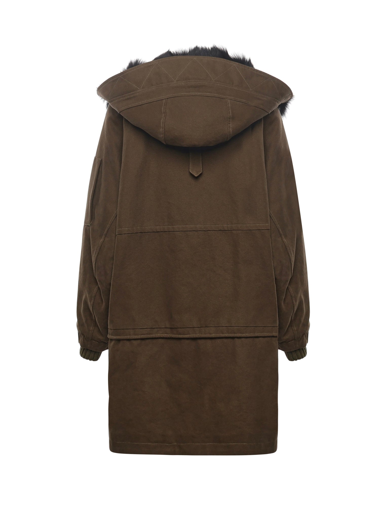 Piumino lungo con finiture in pelliccia F9U05Z FU6YDV0531 DOLCE & GABBANA 