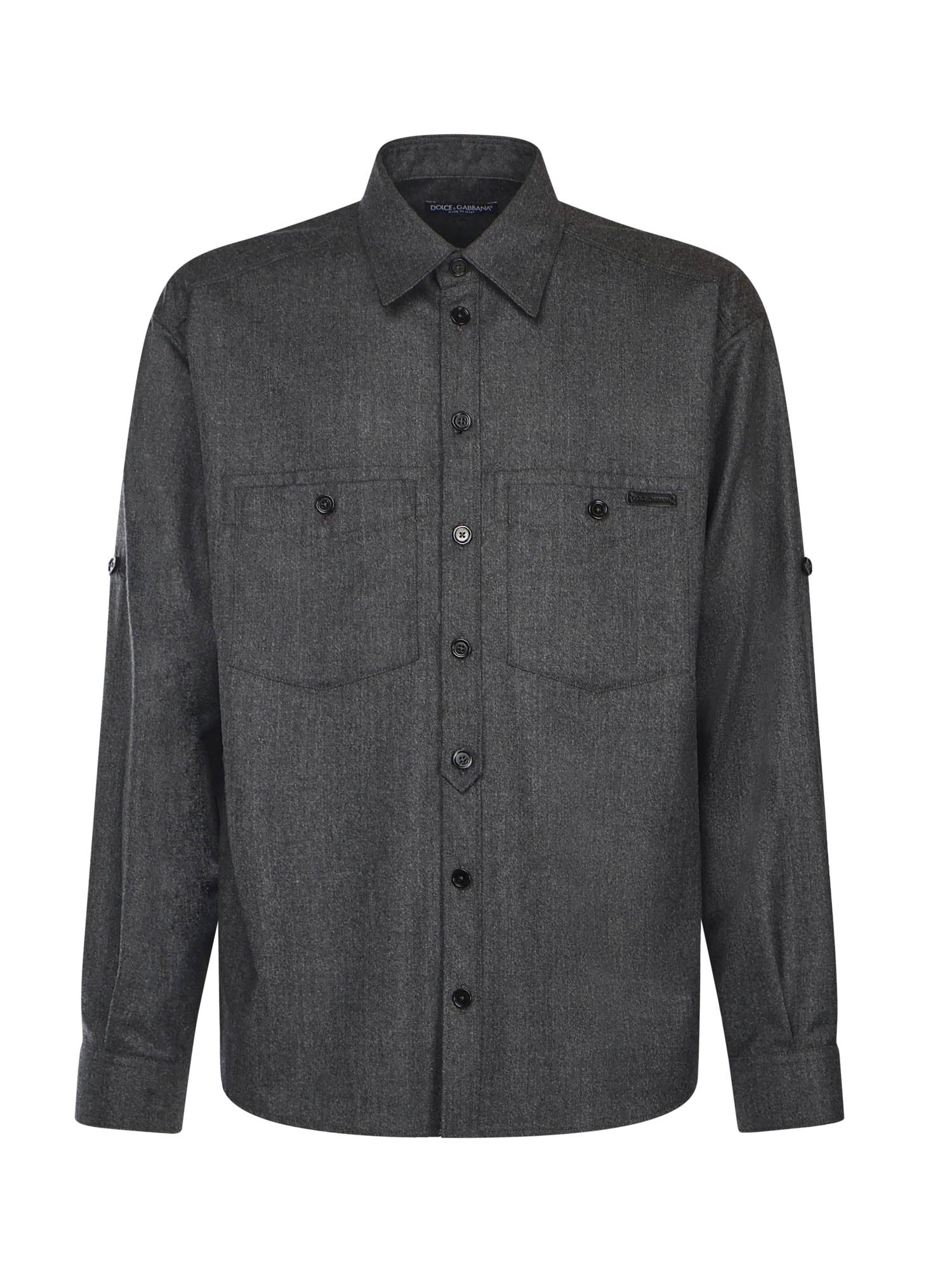 Camicia in stuoia lana mélange G5NI3T FURNCN0141 DOLCE & GABBANA 
