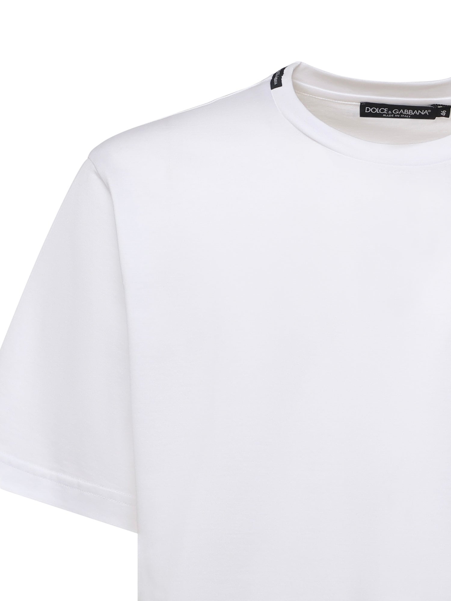 T-shirt in cotone con patch logo G8PN9T FU7EQW0800 DOLCE & GABBANA 