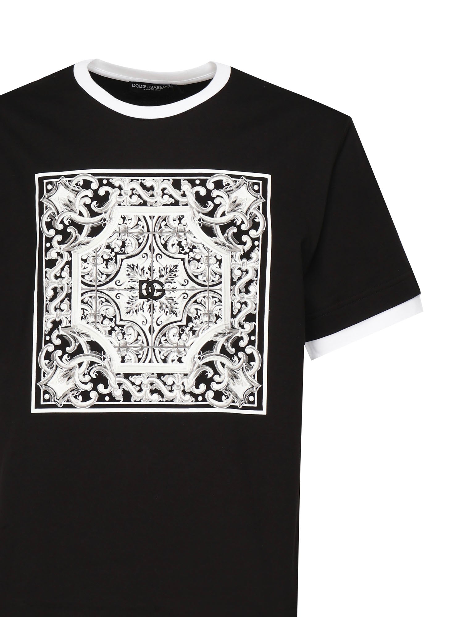 T-shirt con stampa e ricamo G8ST2Z G7O9TN0000 DOLCE & GABBANA 