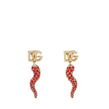 Orecchini con logo e cornetto in strass WEQ6C6 W1111ZOO00 DOLCE & GABBANA 