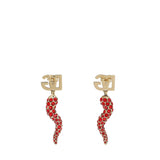 Orecchini con logo e cornetto in strass WEQ6C6 W1111ZOO00 DOLCE & GABBANA 
