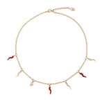 Collana con logo e charms cornetto WNQ6C2 W1111ZOO00 DOLCE & GABBANA 
