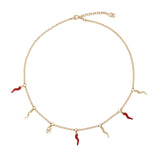 Collana con logo e charms cornetto WNQ6C2 W1111ZOO00 DOLCE & GABBANA 