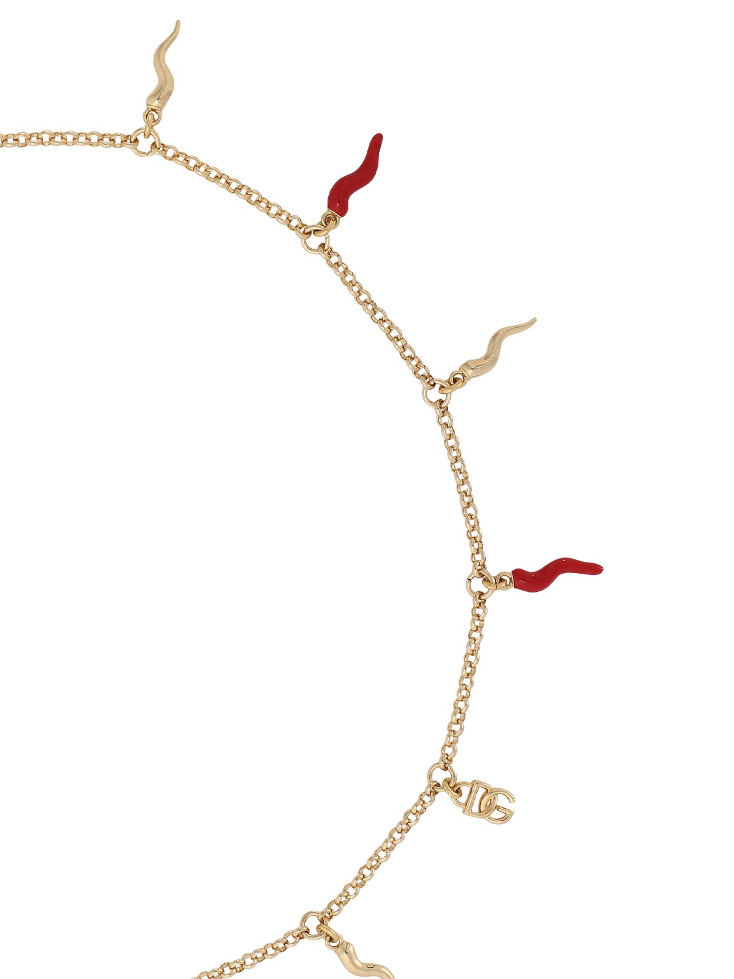 Collana con logo e charms cornetto WNQ6C2 W1111ZOO00 DOLCE & GABBANA 