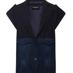 Smanicato monopetto in denim e tela di lana DJ726 DS0345MLQ1800 DONDUP 