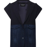 Smanicato monopetto in denim e tela di lana DJ726 DS0345MLQ1800 DONDUP 