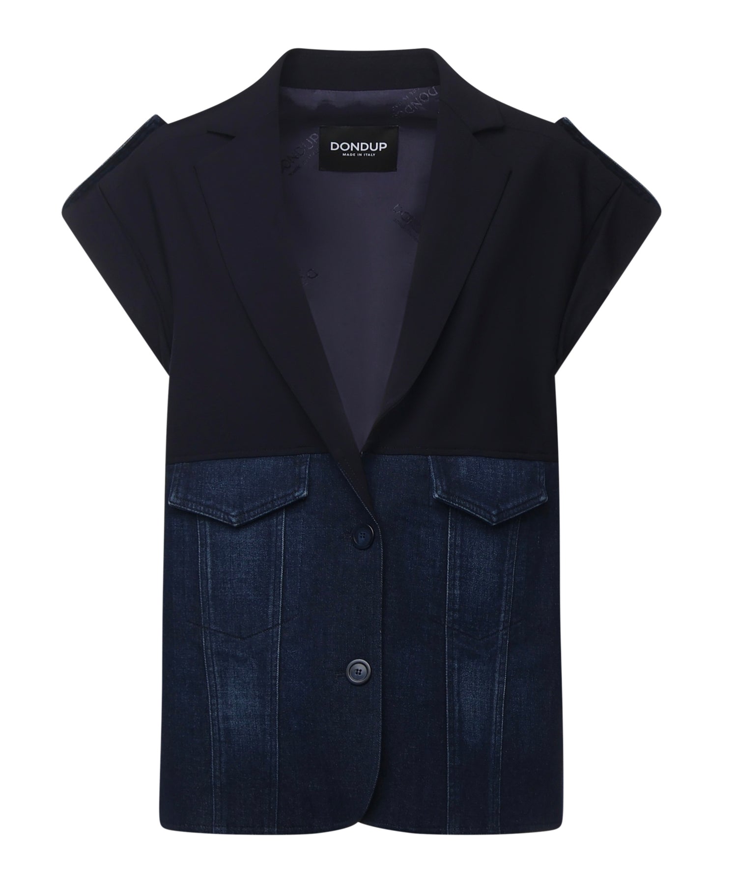 Smanicato monopetto in denim e tela di lana DJ726 DS0345MLQ1800 DONDUP 