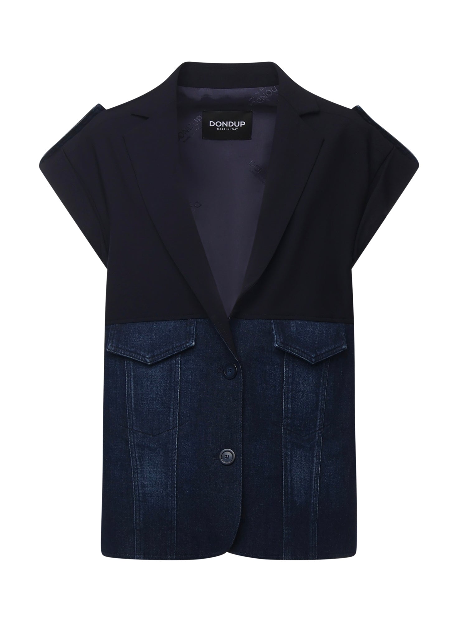 Smanicato monopetto in denim e tela di lana DJ726 DS0345MLQ1800 DONDUP 