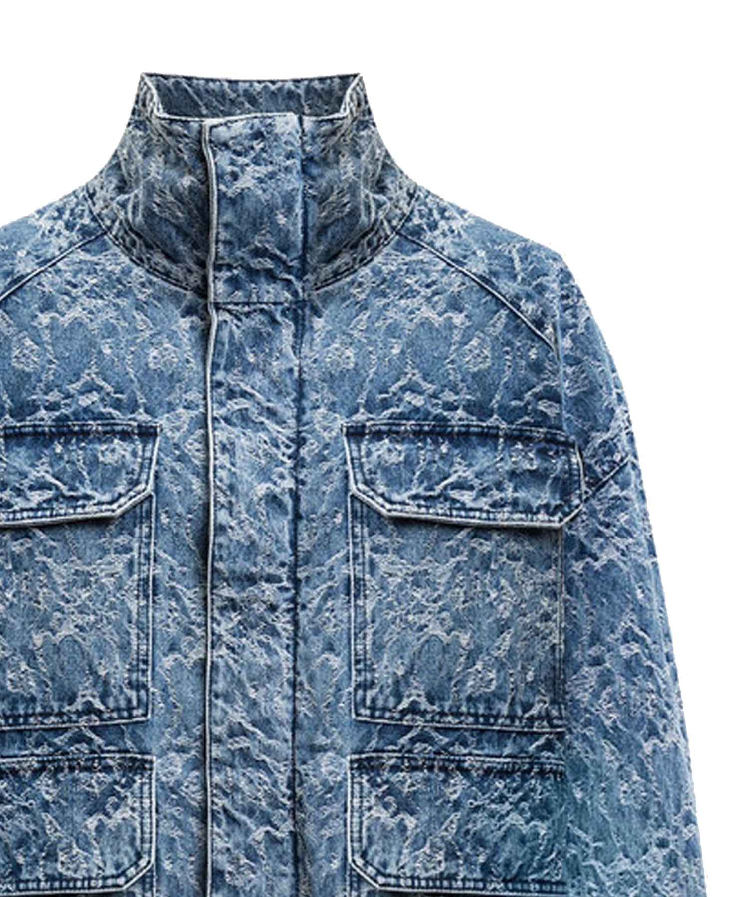 Parka in denim jacquard DJ732 DF0420DLP9800 DONDUP 