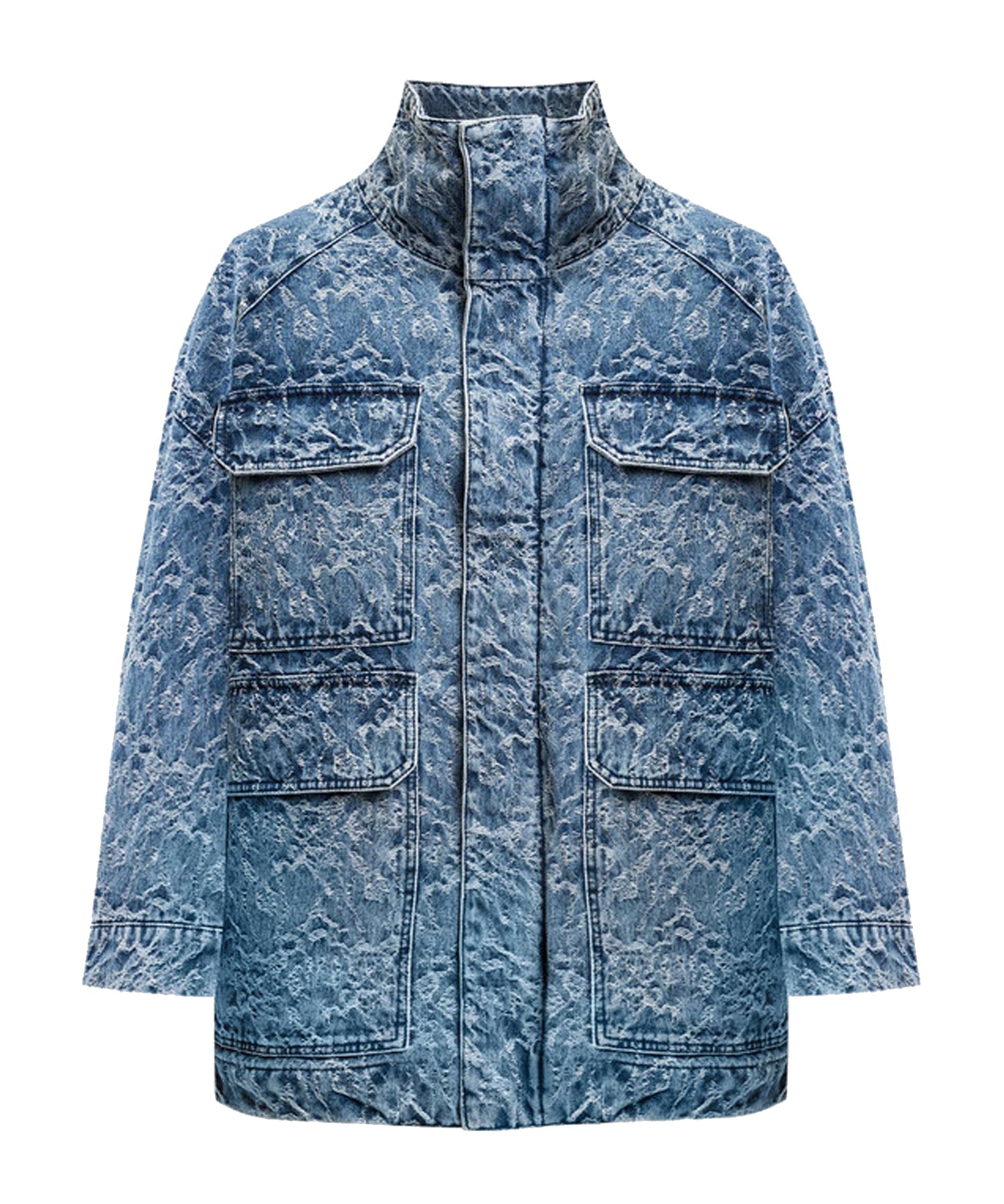 Parka in denim jacquard DJ732 DF0420DLP9800 DONDUP 