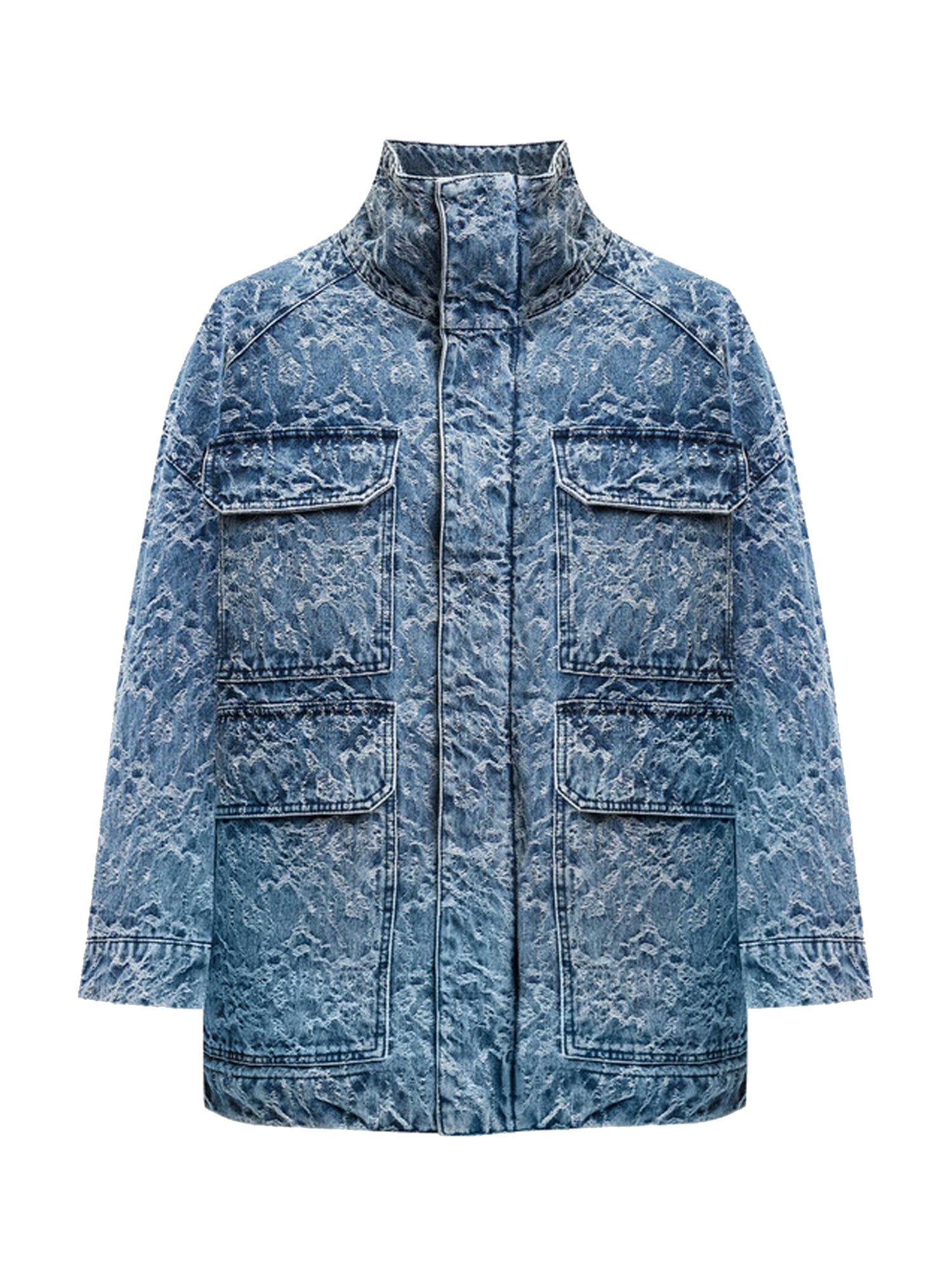 Parka in denim jacquard DJ732 DF0420DLP9800 DONDUP 