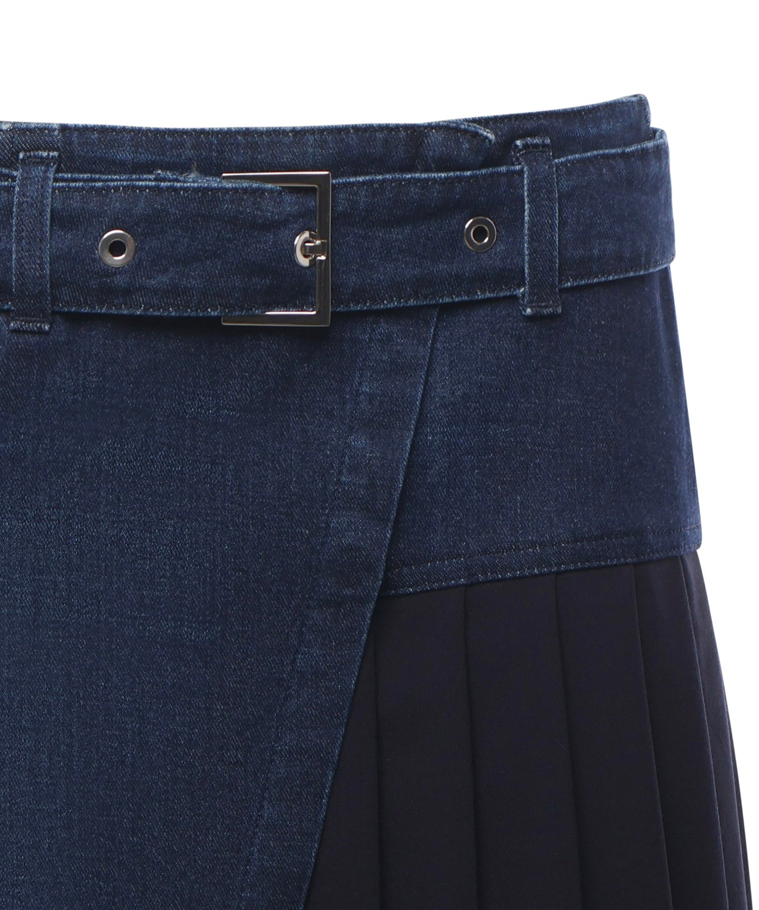 Minigonna in denim e tela di lana G594 DS0345MLQ1800 DONDUP 