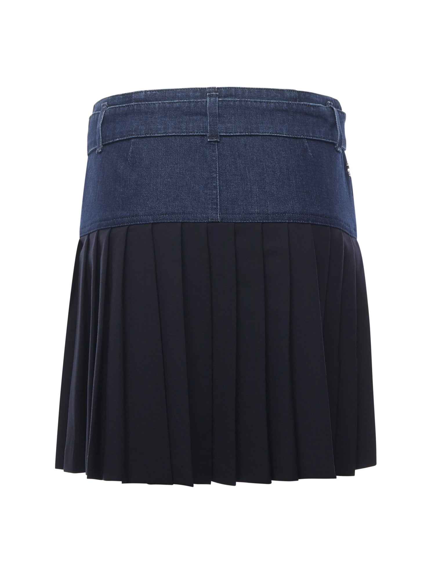 Minigonna in denim e tela di lana G594 DS0345MLQ1800 DONDUP 