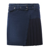 Minigonna in denim e tela di lana G594 DS0345MLQ1800 DONDUP 