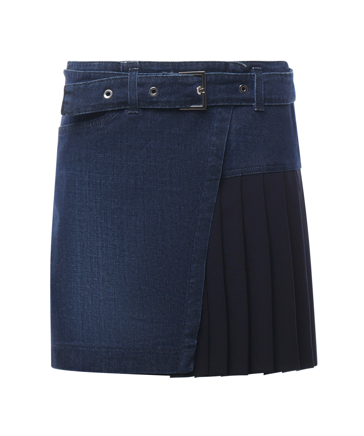 Minigonna in denim e tela di lana G594 DS0345MLQ1800 DONDUP 