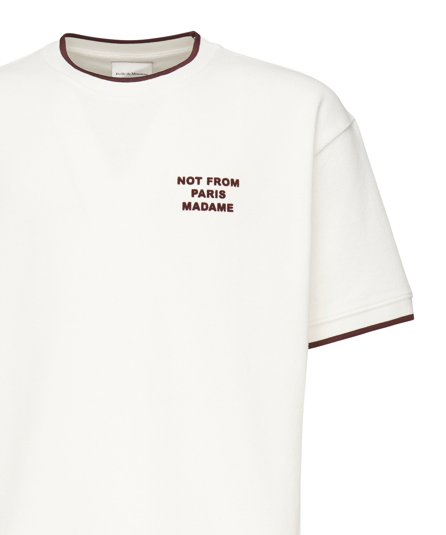 T-shirt Slogan Piqué HTS262CO167 OW Drôle de Monsieur 