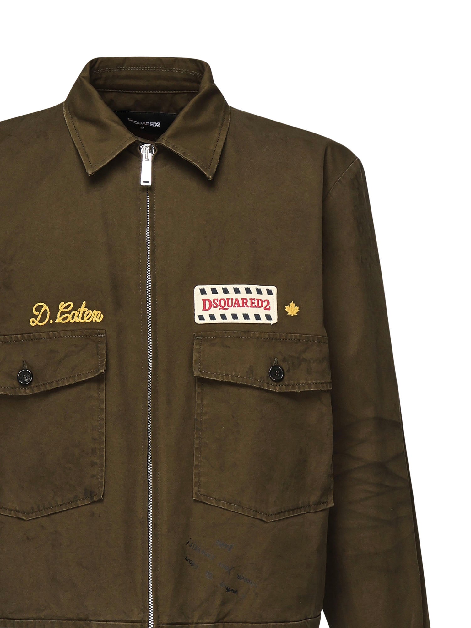 Giacca con zip e logo<BR/> S74AM1581 S41794728 DSQUARED2 
