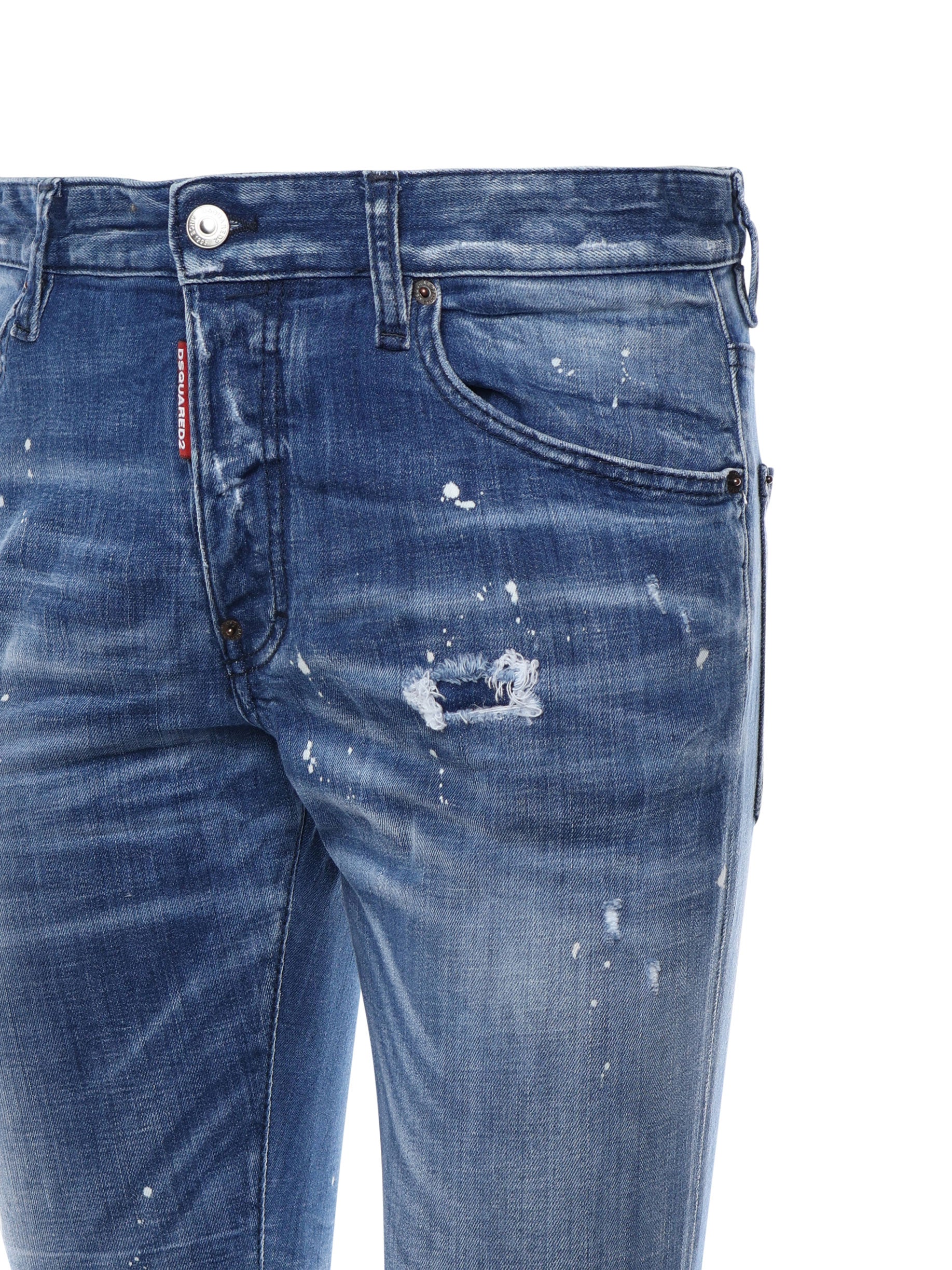 Jeans slim con effetto vissuto S74LB1642 S30342470 DSQUARED2 