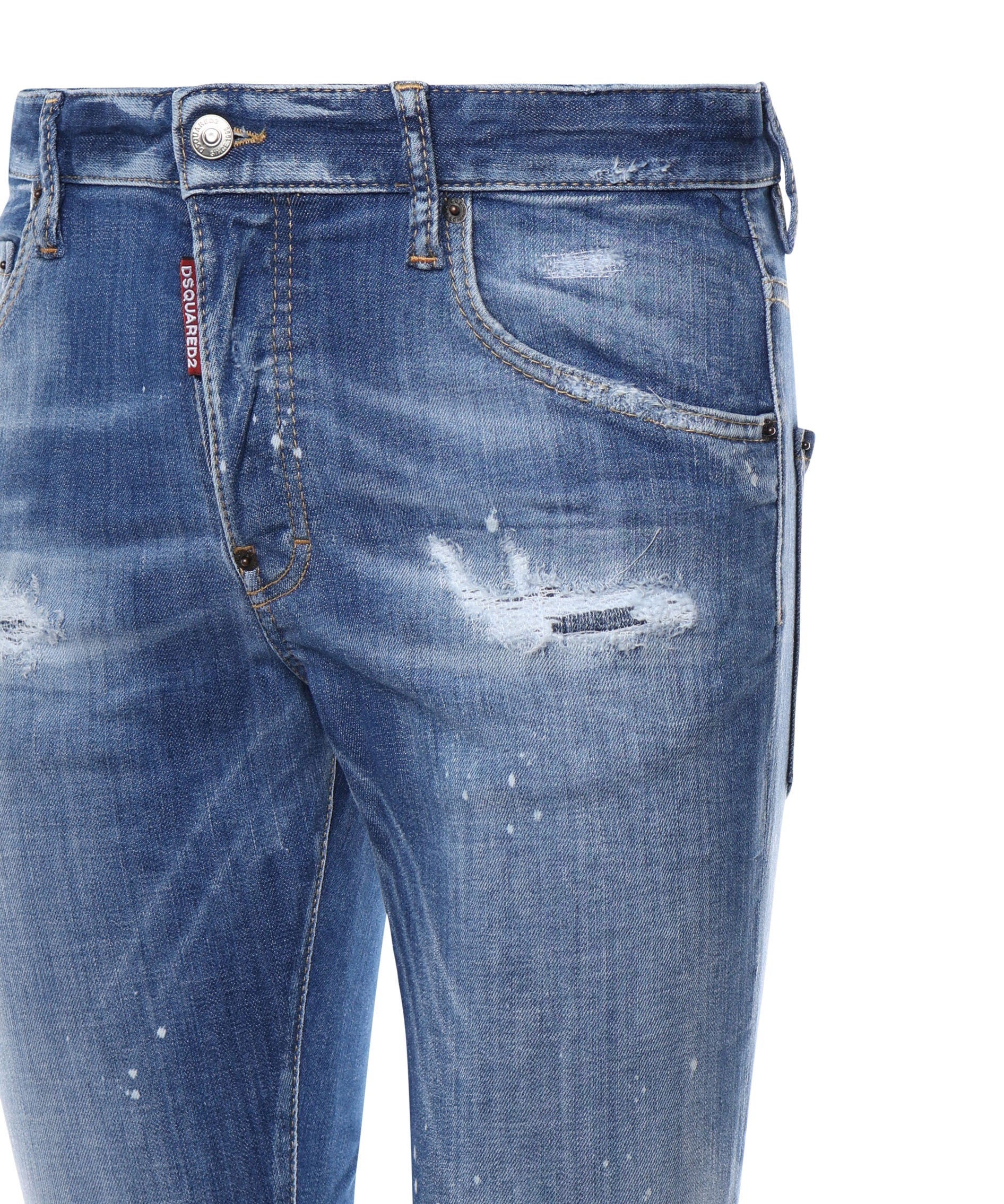 Pantaloni affusolati effetto vissuto S74LB1675 S30872470 DSQUARED2 