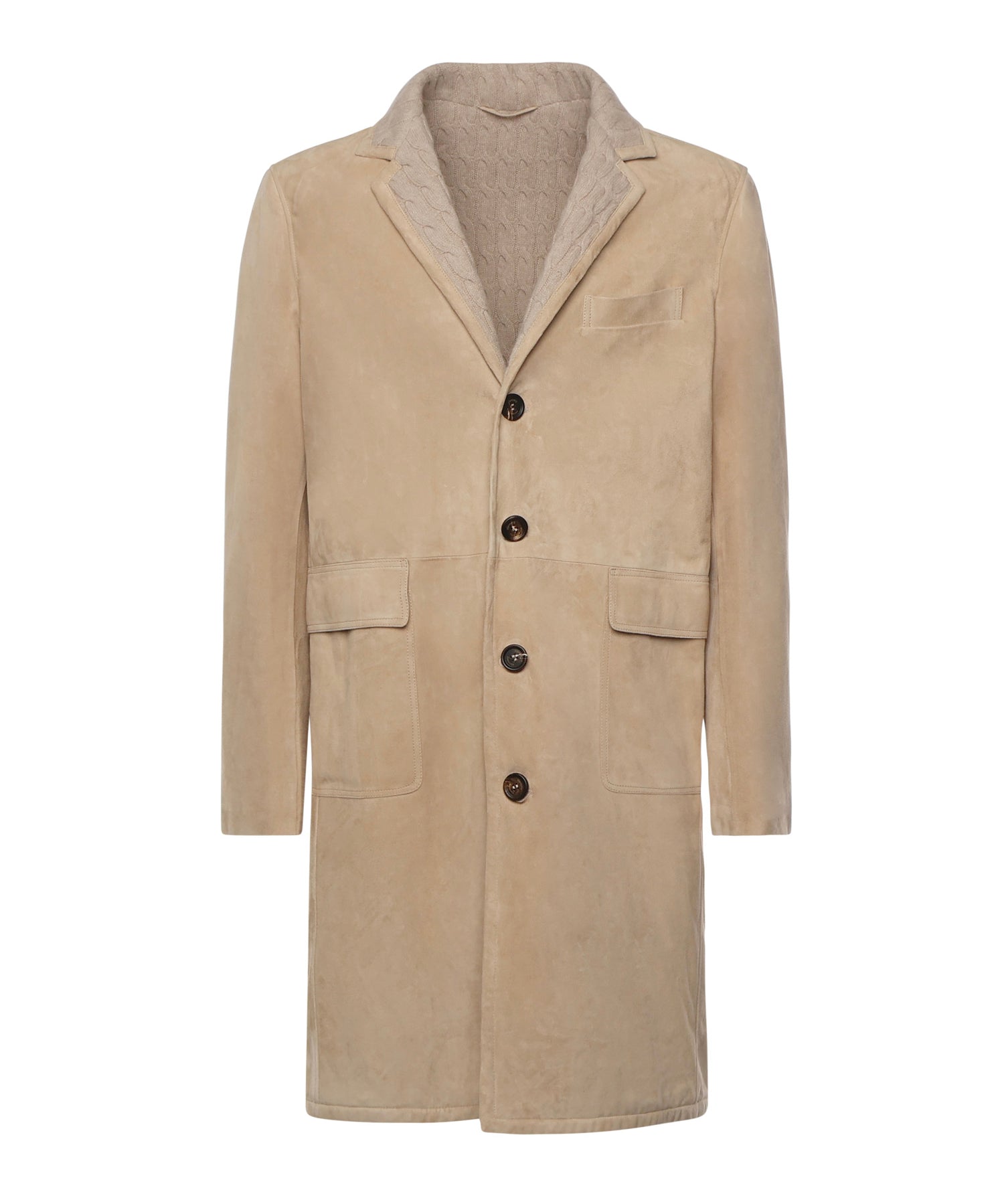 Cappotto in pelle scamosciata L75CAPL01PEL0L002 02 ELEVENTY 