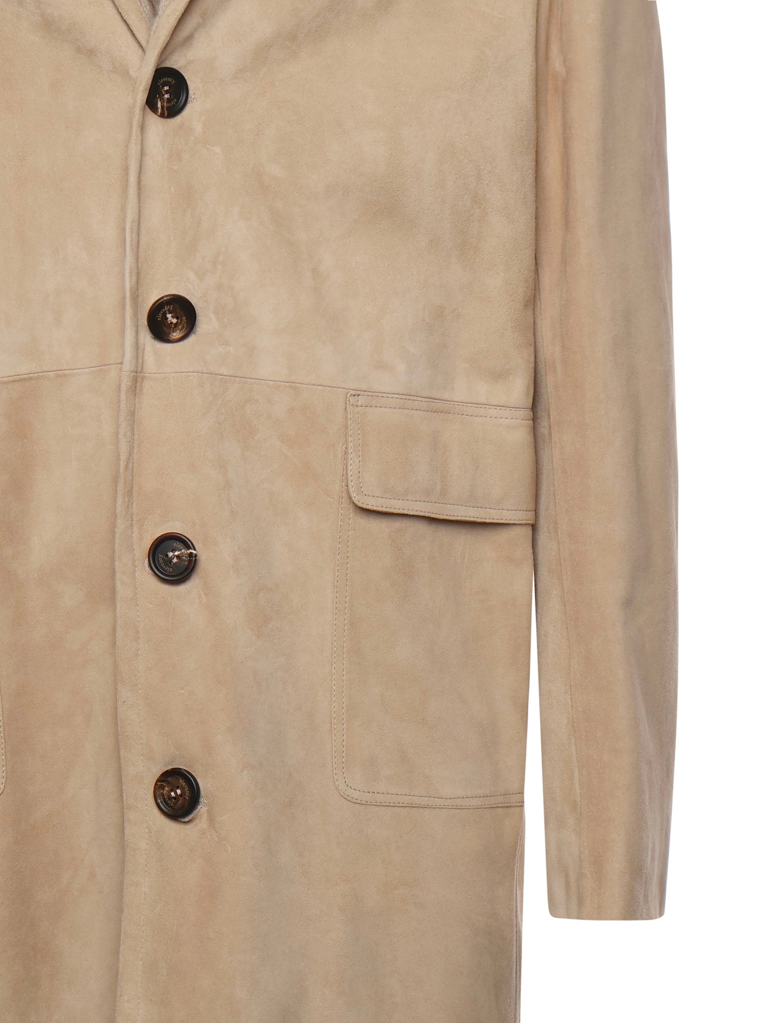 Cappotto in pelle scamosciata L75CAPL01PEL0L002 02 ELEVENTY 