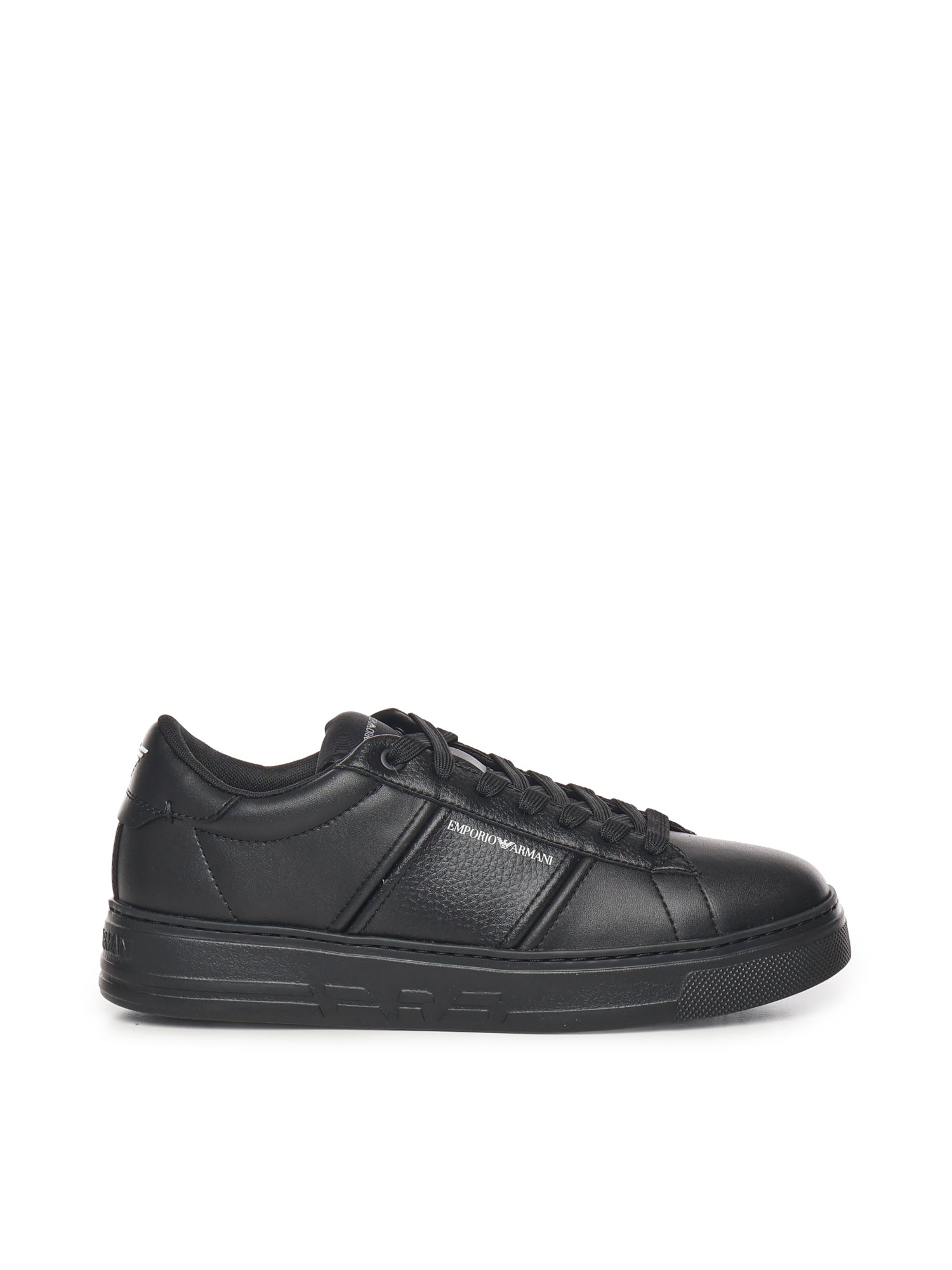 Sneaker in pelle con banda a contrasto EM003701 AF18017MC005 EMPORIO ARMANI 