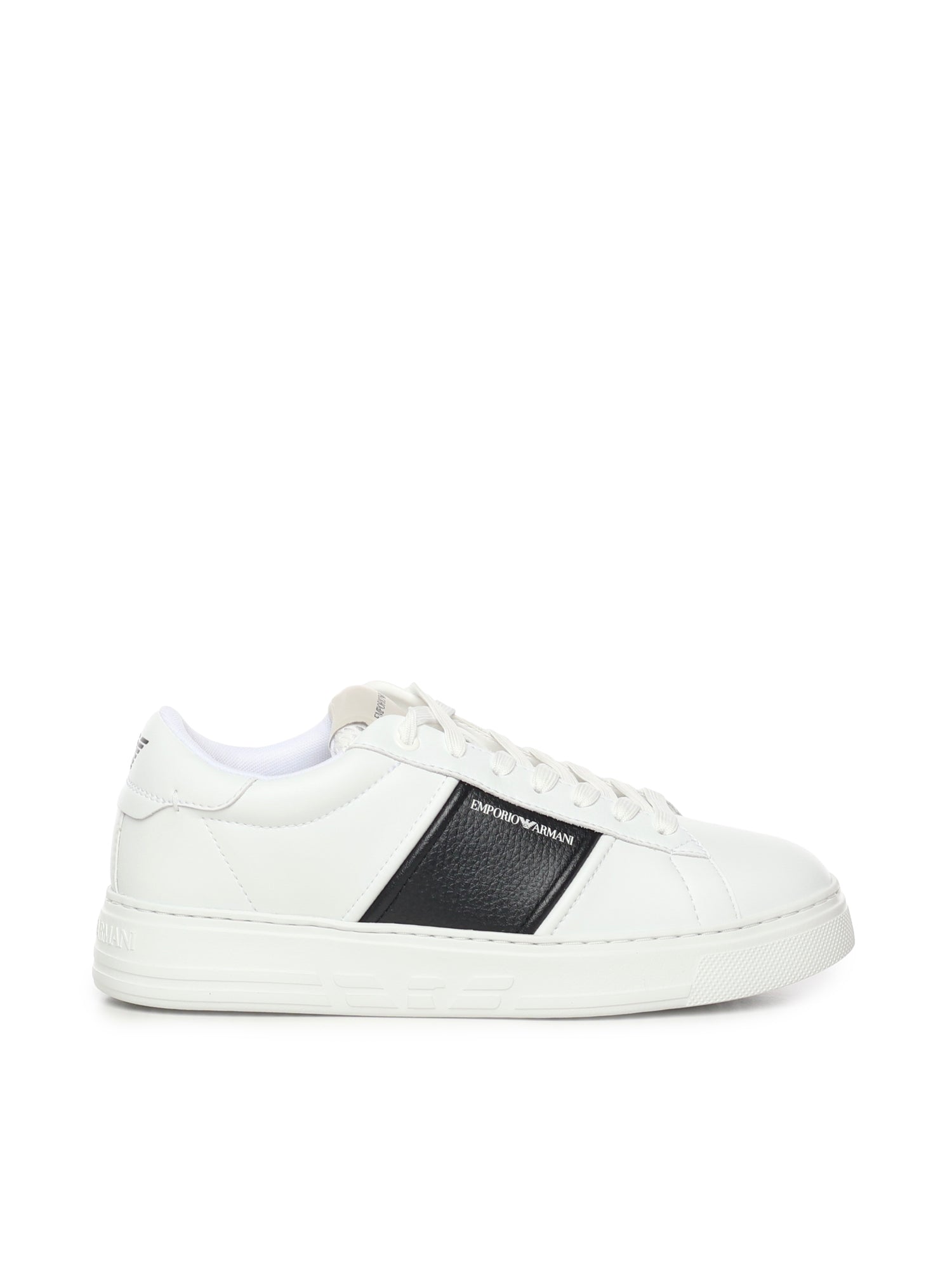 Sneaker in pelle con banda a contrasto EM003701 AF18017MZ021 EMPORIO ARMANI 