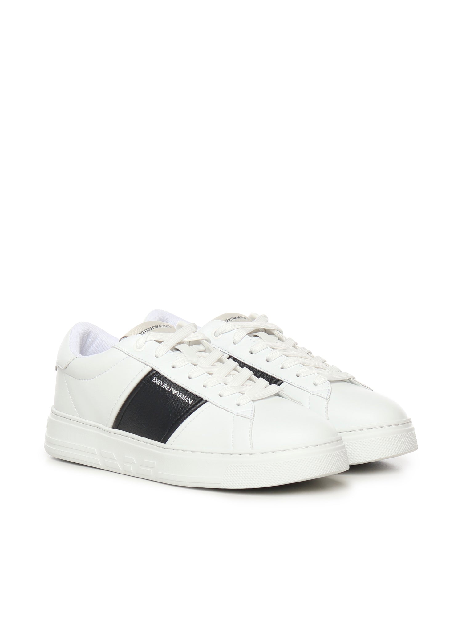 Sneaker in pelle con banda a contrasto EM003701 AF18017MZ021 EMPORIO ARMANI 