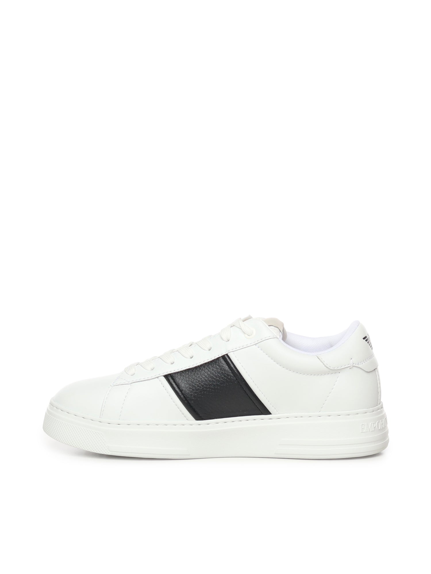 Sneaker in pelle con banda a contrasto EM003701 AF18017MZ021 EMPORIO ARMANI 