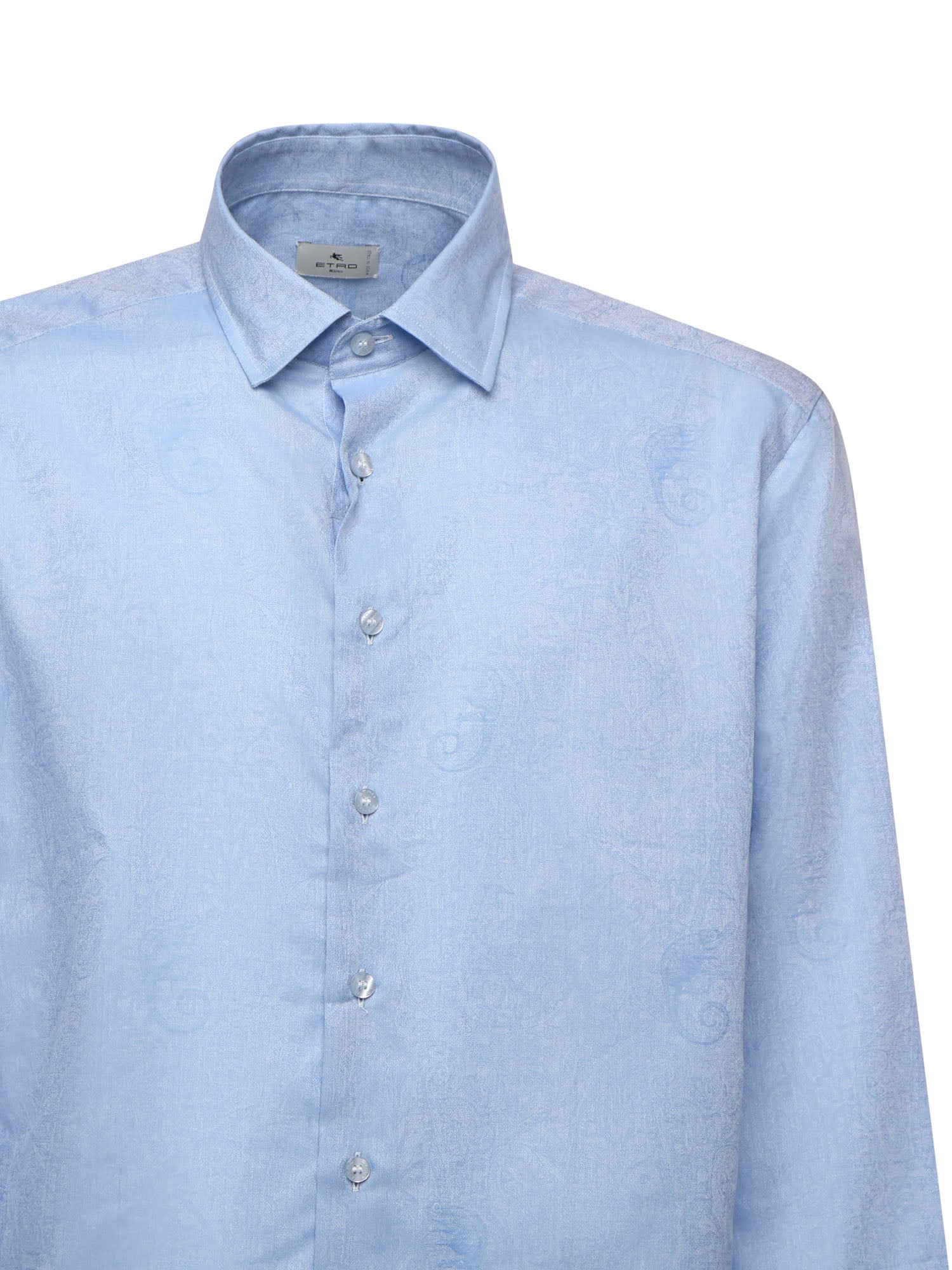 Camicia in cotone e jacquard con stampa gechi MRIB0001 99TJ590B0028 ETRO 