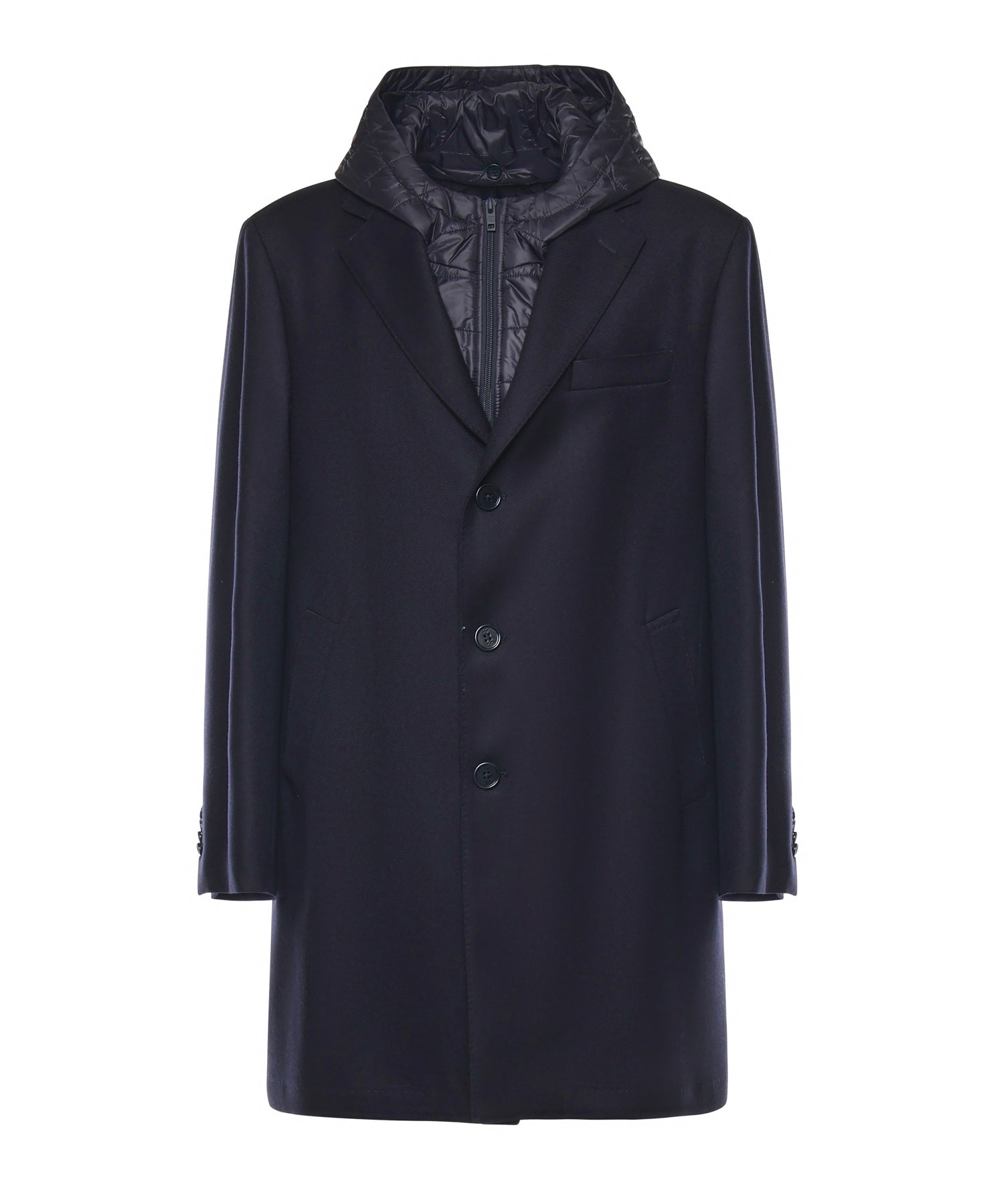 Cappotto monopetto con cappuccio NAM59410540 SBFU808 FAY 