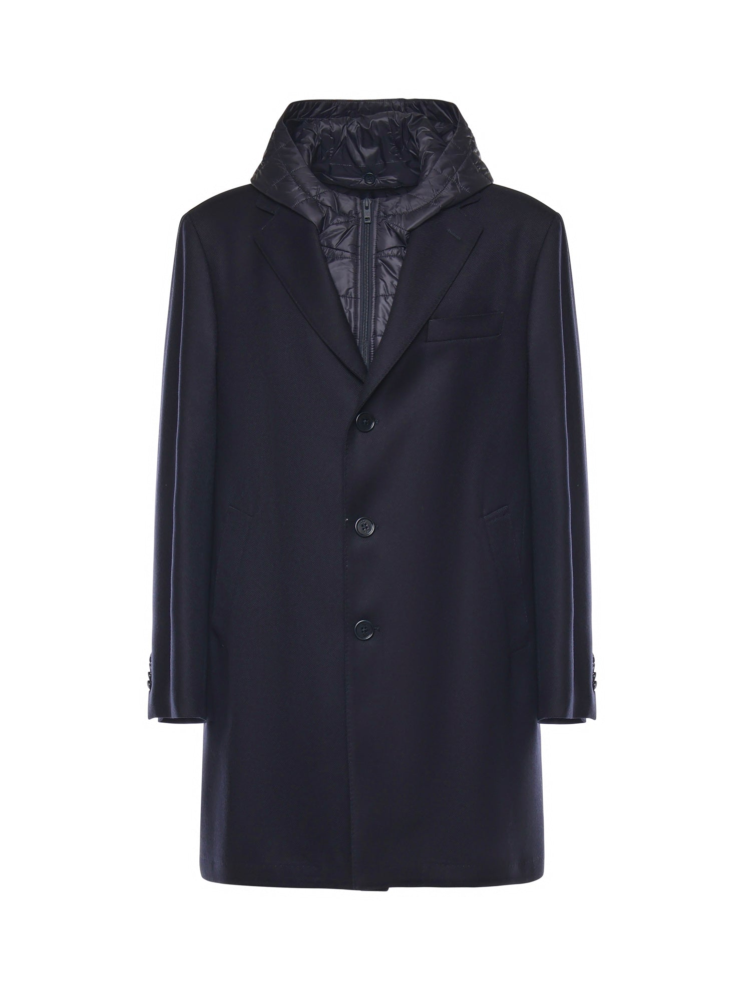 Cappotto monopetto con cappuccio NAM59410540 SBFU808 FAY 