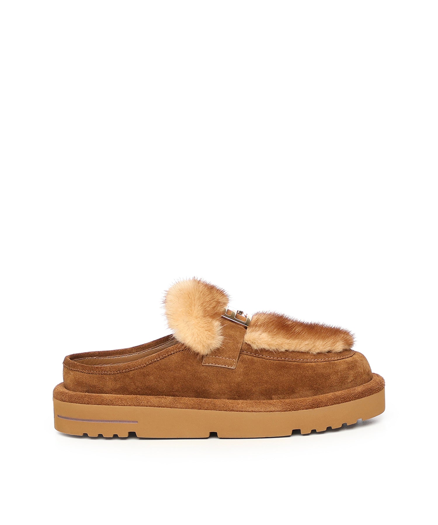 Sabot in camoscio e visone 8R8777 AYA0F1TP4 FENDI 