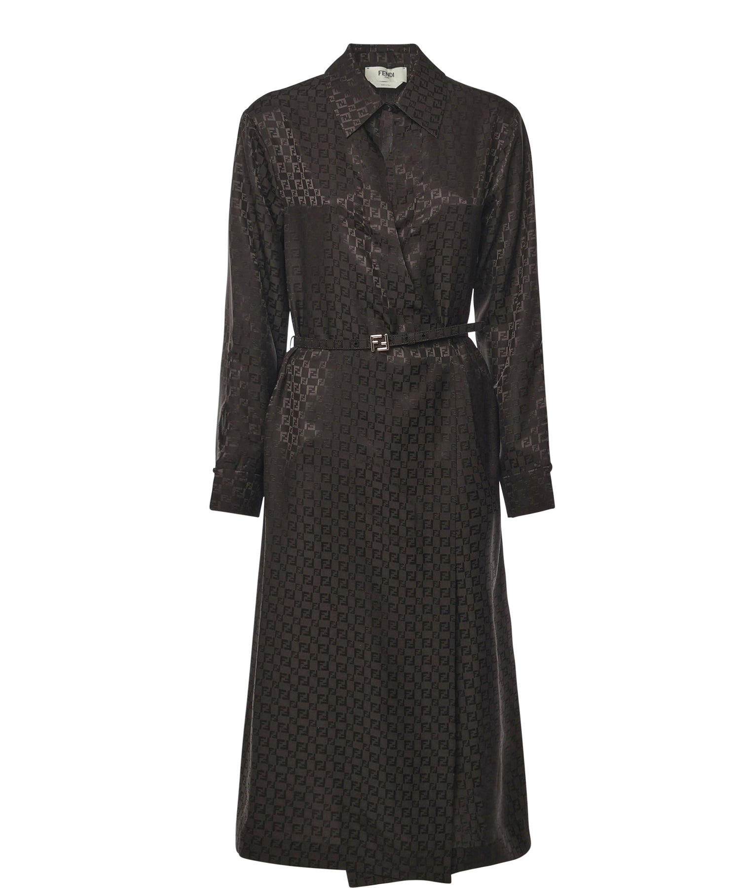 Abito chemisier in seta FF jacquard FDD443 AUQGF1T6H FENDI 