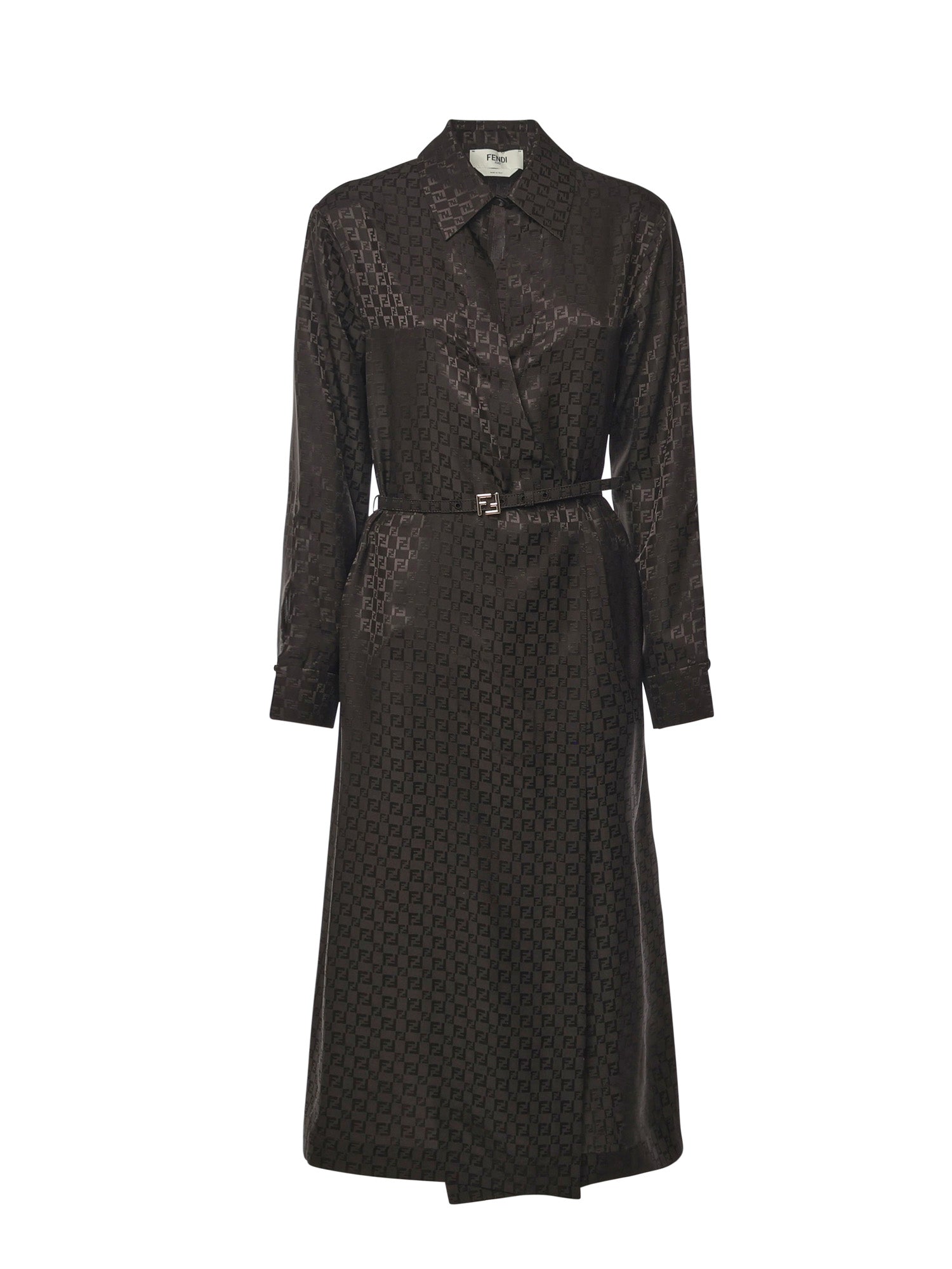 Abito chemisier in seta FF jacquard FDD443 AUQGF1T6H FENDI 