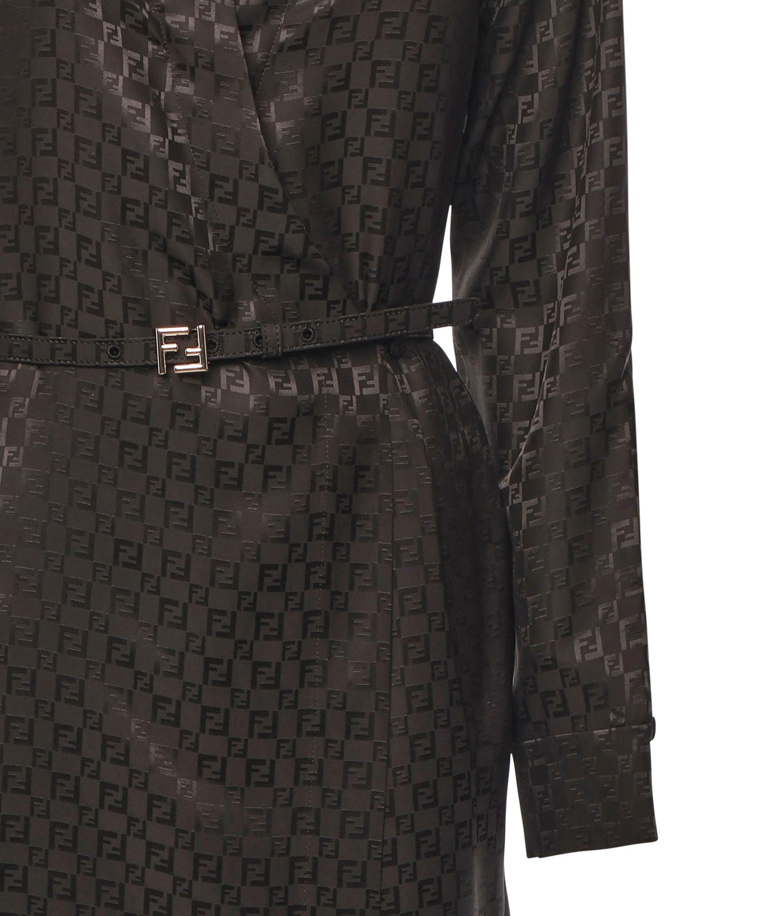 Abito chemisier in seta FF jacquard FDD443 AUQGF1T6H FENDI 