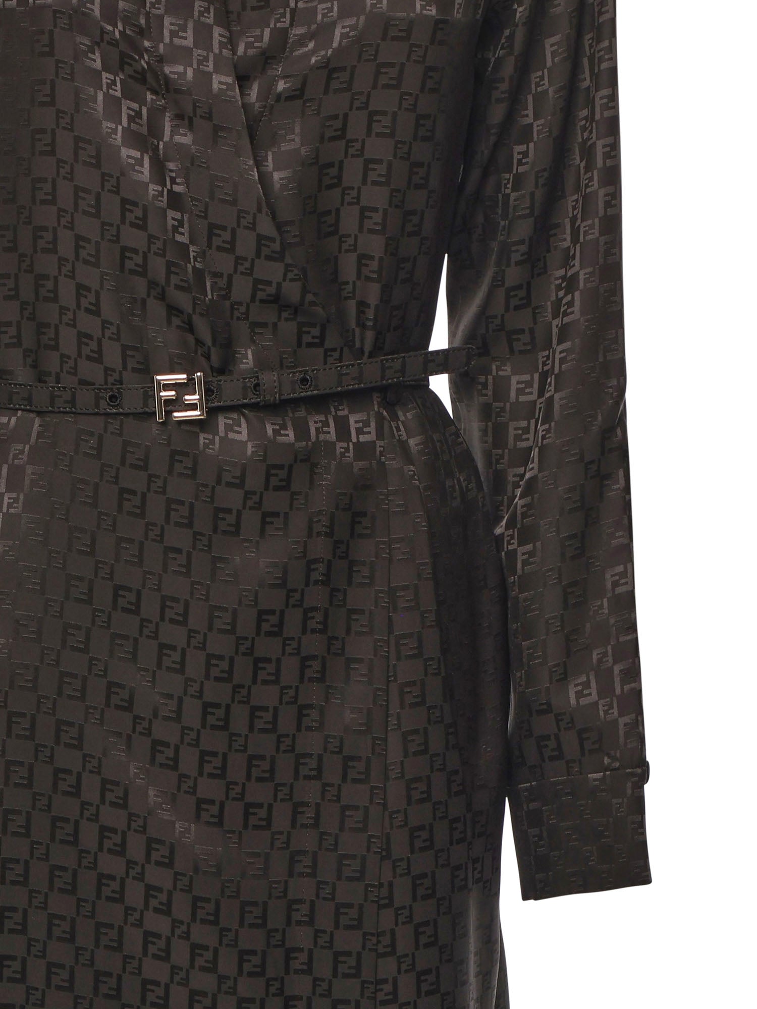 Abito chemisier in seta FF jacquard FDD443 AUQGF1T6H FENDI 