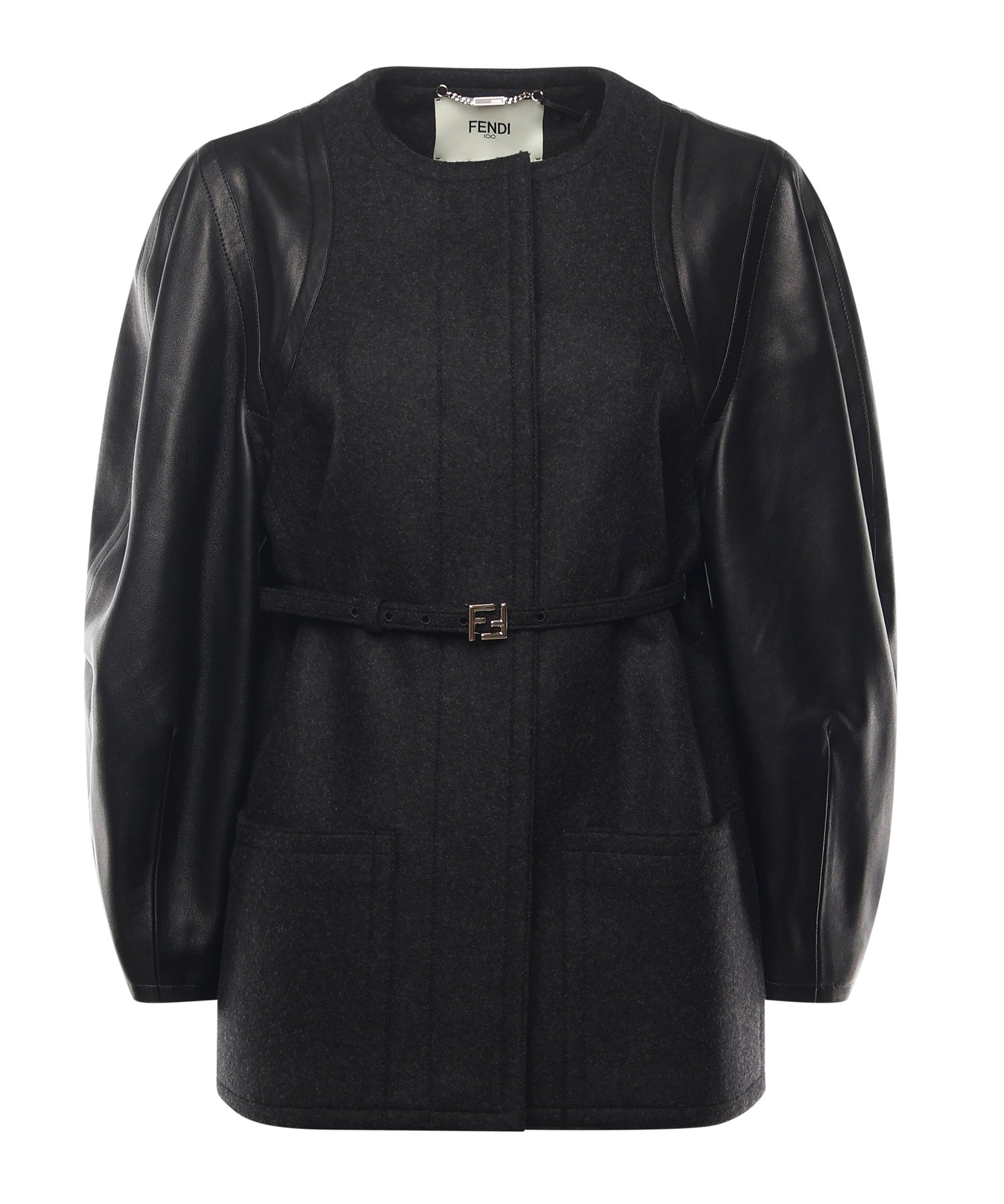 Giacca in lana e pelle<BR/><BR/> FJ7650 AJ0KF0TAZ FENDI 