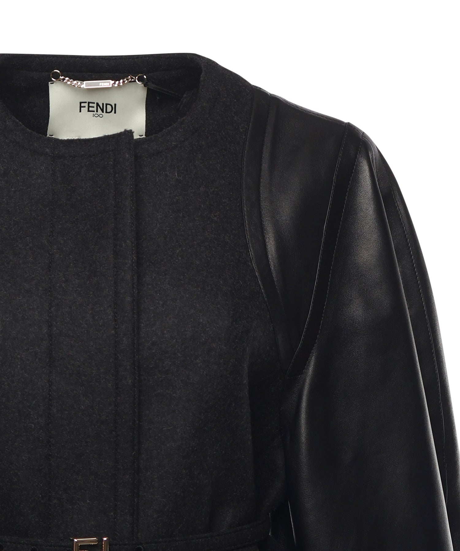 Giacca in lana e pelle<BR/><BR/> FJ7650 AJ0KF0TAZ FENDI 
