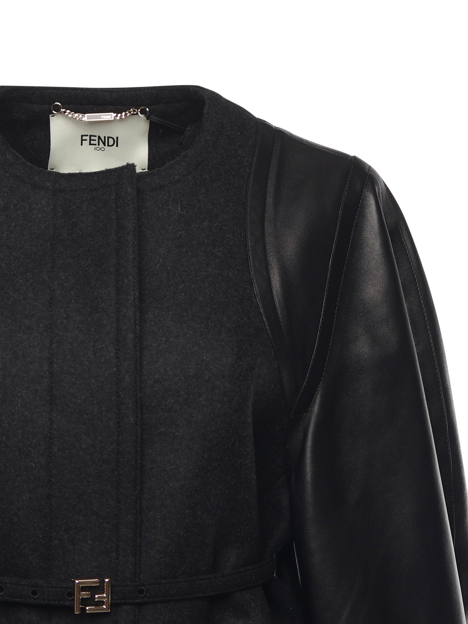 Giacca in lana e pelle<BR/><BR/> FJ7650 AJ0KF0TAZ FENDI 