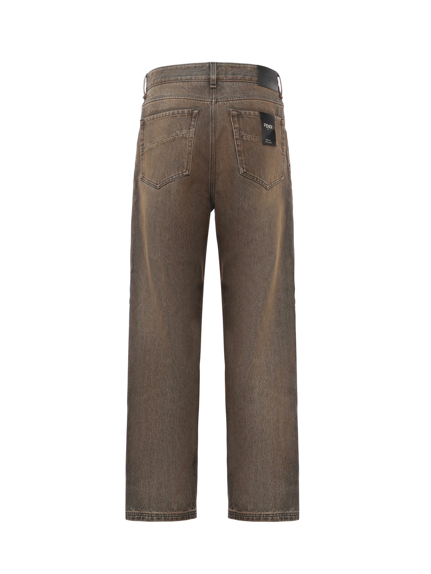 Jeans lunghi in denim di cotone FLP285 AT2IF0ZJ4 FENDI 