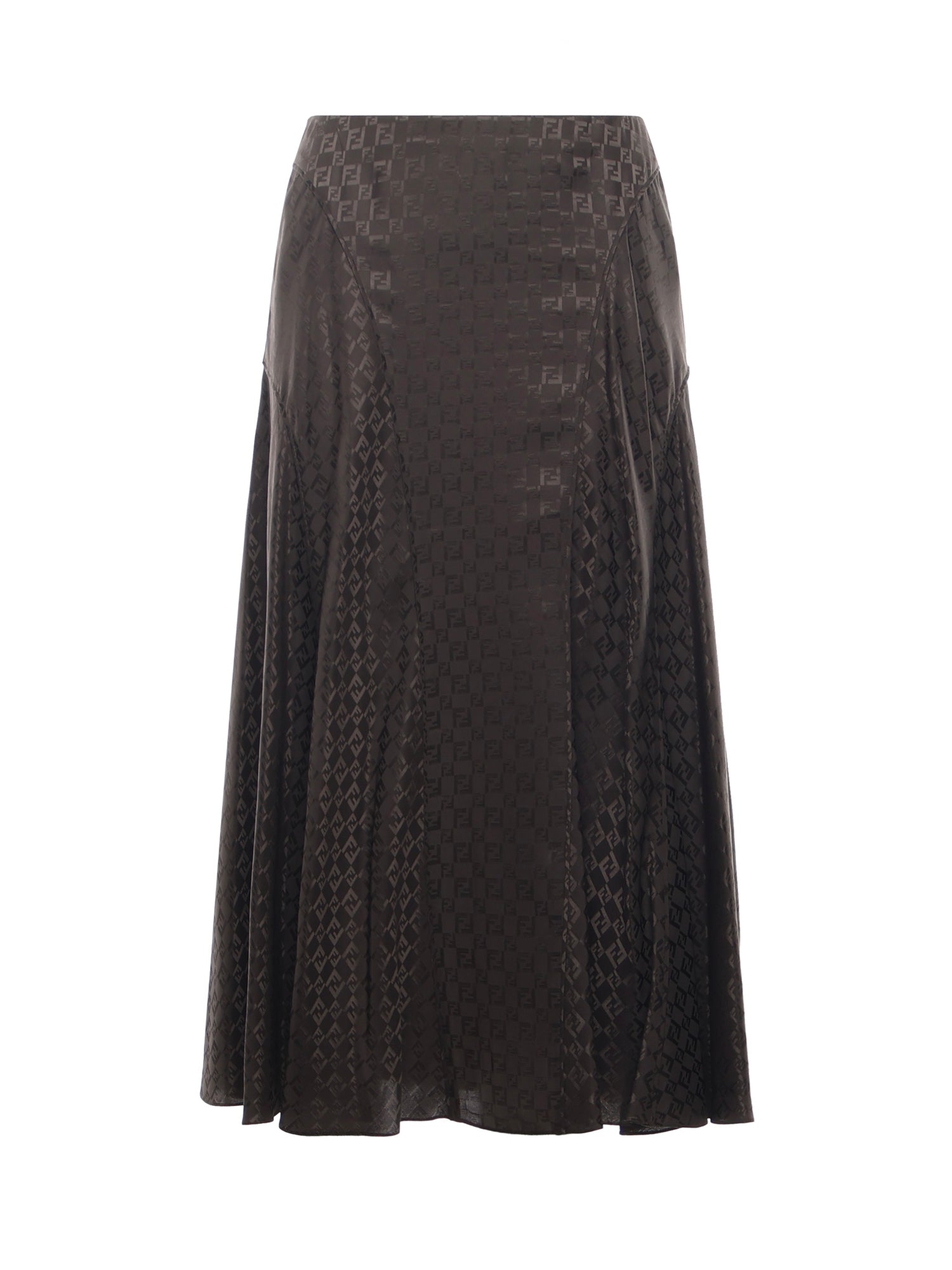 Gonna midi in seta FF jacquard FQ7688 AUQGF1T6H FENDI 