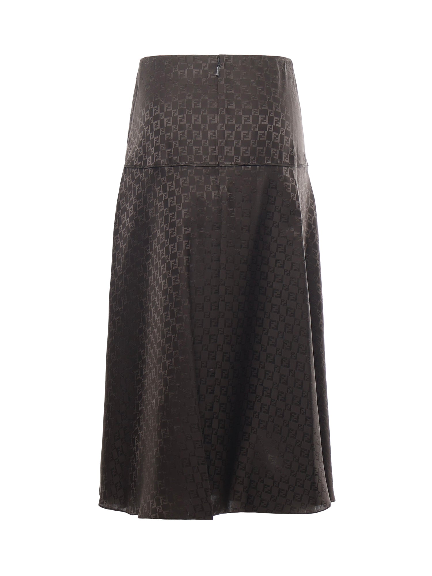 Gonna midi in seta FF jacquard FQ7688 AUQGF1T6H FENDI 