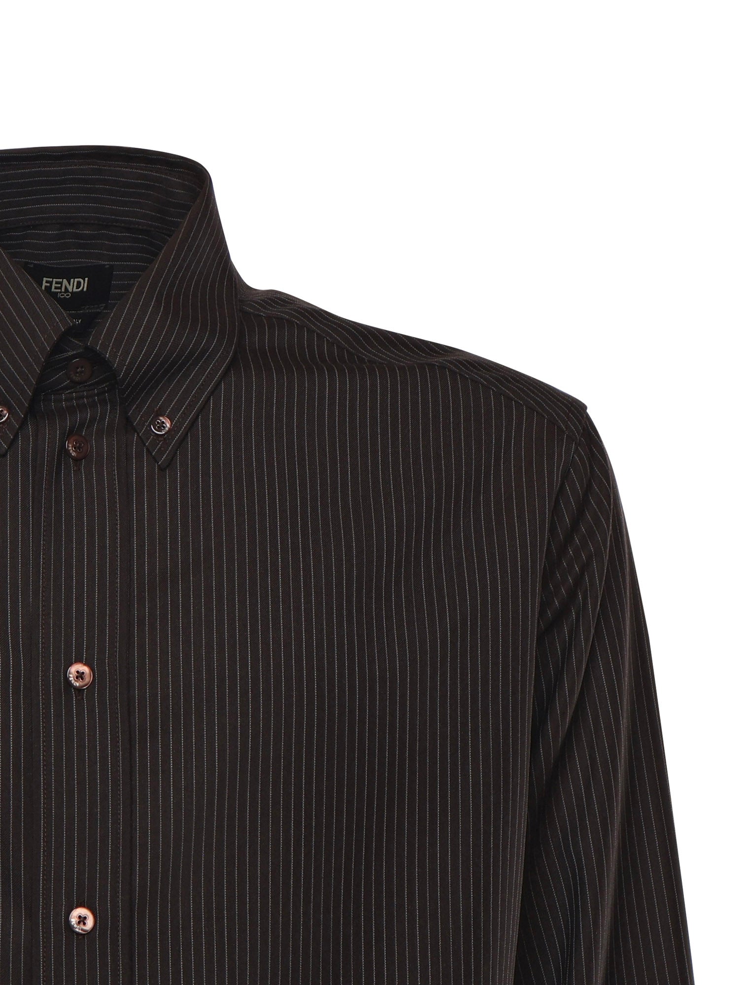 Camicia in lana gessata e pizzo FS1332 AVK1F0DHP FENDI 
