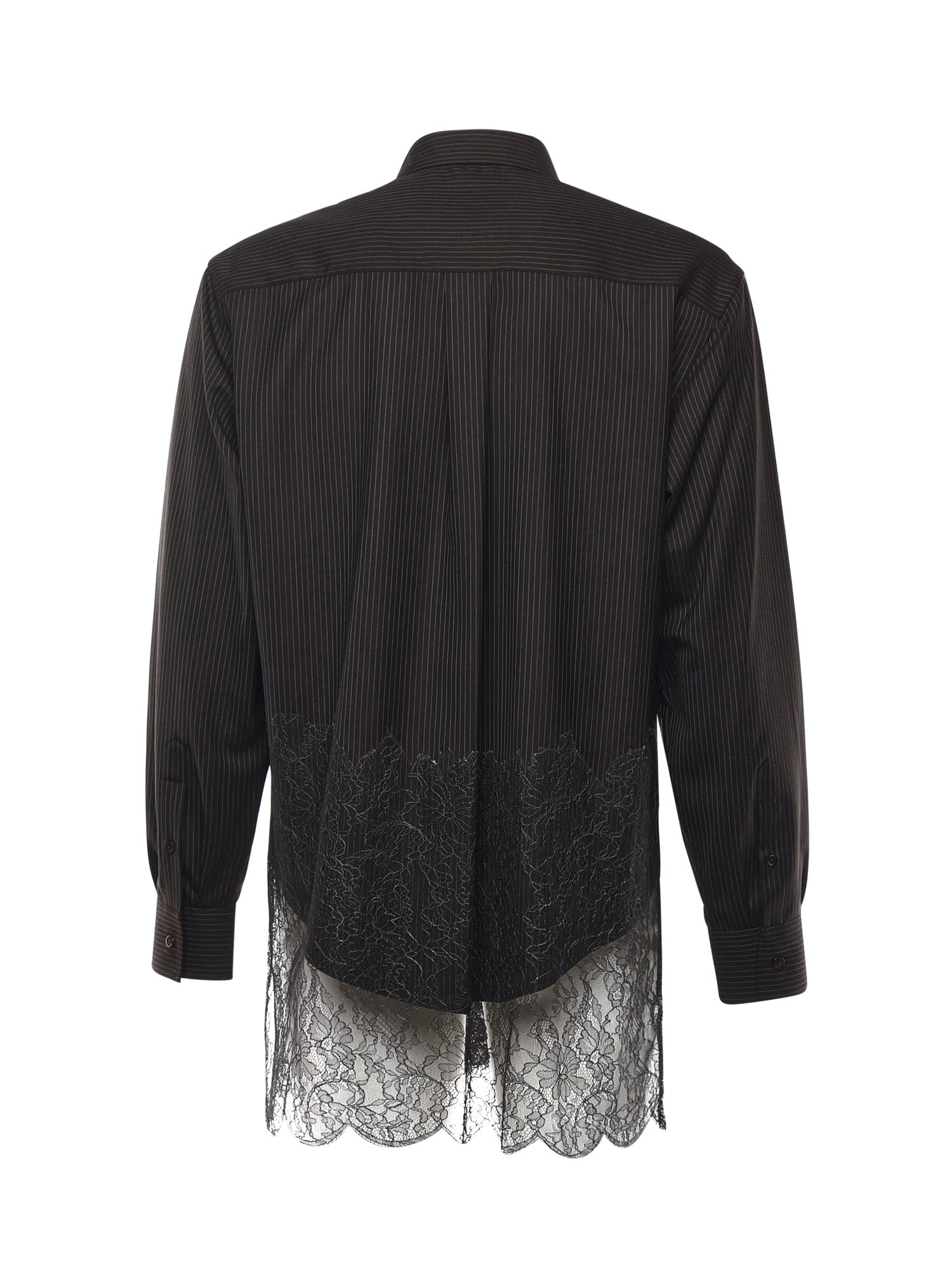 Camicia in lana gessata e pizzo FS1332 AVK1F0DHP FENDI 