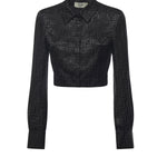 Camicia cropped in seta FF jacquard FS7994 AJ0ZF0GME FENDI 