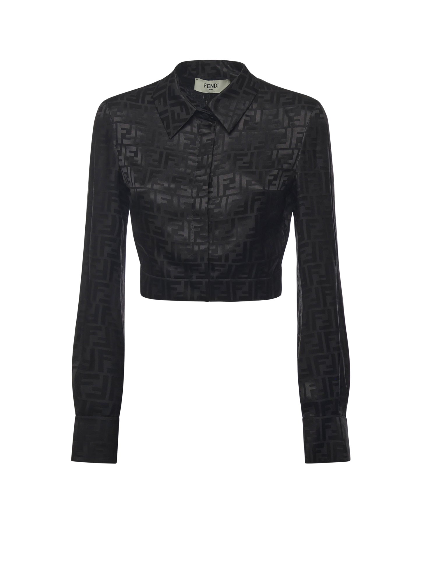 Camicia cropped in seta FF jacquard FS7994 AJ0ZF0GME FENDI 
