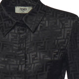 Camicia cropped in seta FF jacquard FS7994 AJ0ZF0GME FENDI 